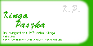 kinga paszka business card